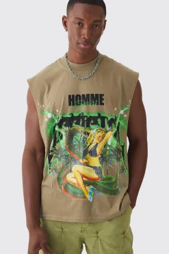 Boxy Drop Armhole Extended Neck Homme Official Tank | UK^boohooMAN Discount