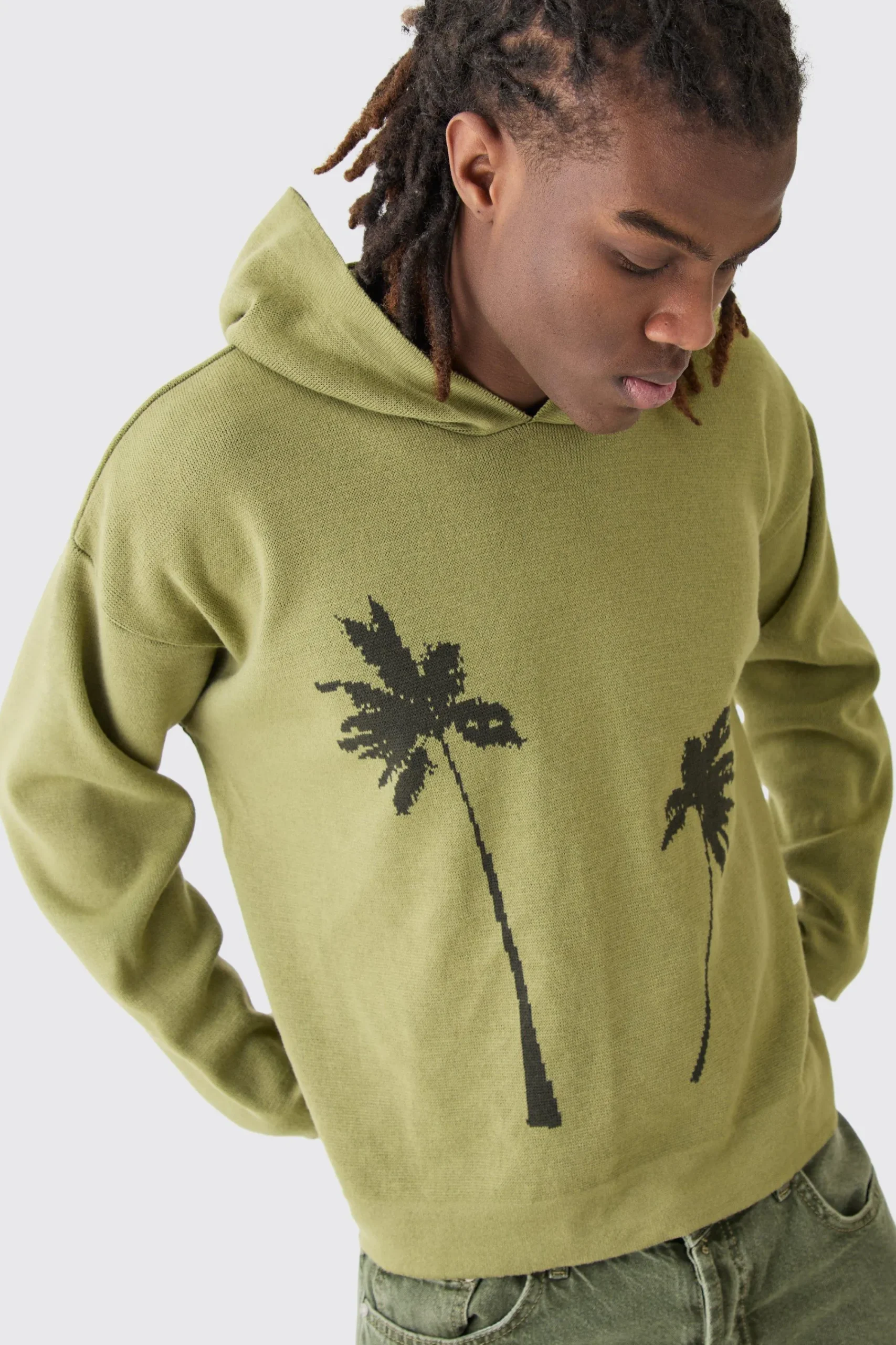 boohooMAN Boxy Drop Shoulder Graphic Knit Hoodie | UK| Knitwear