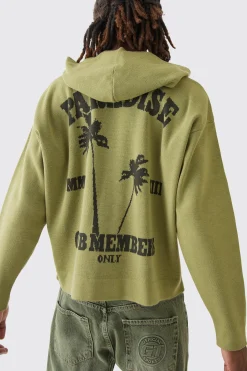 boohooMAN Boxy Drop Shoulder Graphic Knit Hoodie | UK| Knitwear