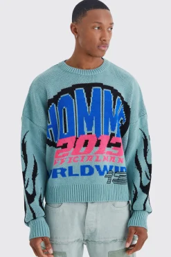 boohooMAN Boxy Drop Shoulder Moto Jumper | UK| Knitwear