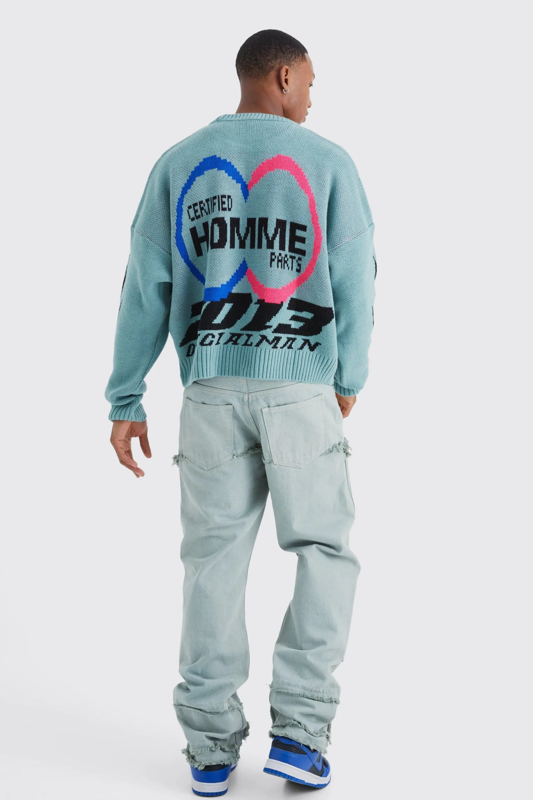 boohooMAN Boxy Drop Shoulder Moto Jumper | UK| Knitwear