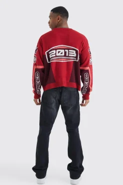 boohooMAN Boxy Drop Shoulder Moto Knitted Jumper | UK| Knitwear