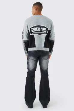 boohooMAN Boxy Drop Shoulder Moto Knitted Jumper | UK| Knitwear