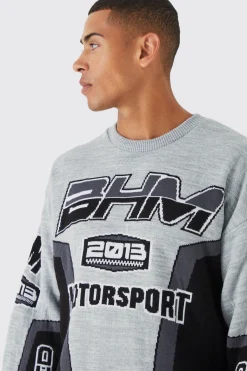 boohooMAN Boxy Drop Shoulder Moto Knitted Jumper | UK| Knitwear