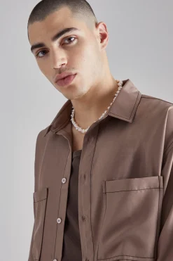 boohooMAN Boxy Dropped Shoulder Soft Twill Shirt | UK| Shirts