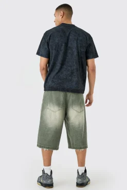 Boxy Extended Neck Santa Monica Acid Wash T-shirt | UK^boohooMAN New