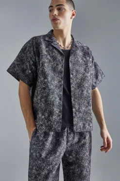 boohooMAN Boxy Fabric Interest Shirt And Trouser Set | UK| Sets & Co-Ords