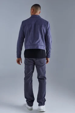 boohooMAN Boxy Faux Suede Collared Jacket | UK| Coats & Jackets