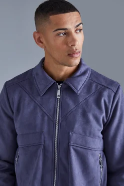 boohooMAN Boxy Faux Suede Collared Jacket | UK| Coats & Jackets