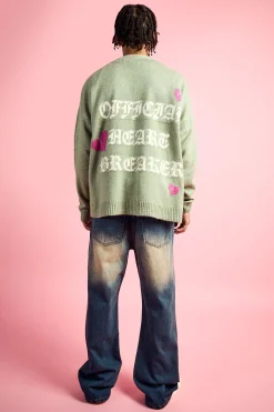 boohooMAN Boxy Fit Brushed Knit Skeleton Cardigan | UK| Knitwear