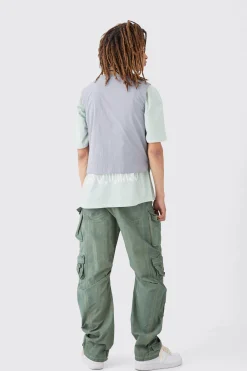 Boxy Fit Crinkle Nylon Gilet | UK^boohooMAN Discount