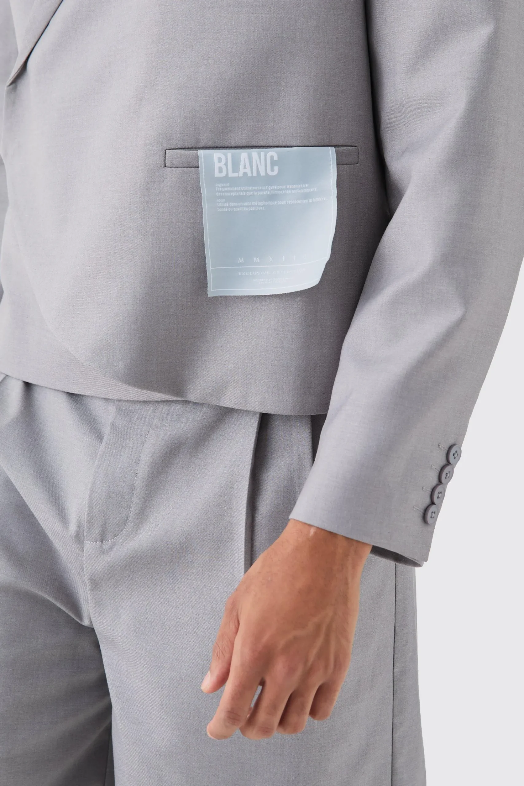 boohooMAN Boxy Fit Cropped Blazer With Wrap Over Detailing In | UK| Suits & Tailoring