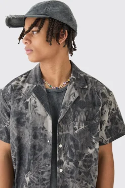 boohooMAN Boxy Fit Fabric Interest Denim Shirt | UK| Shirts