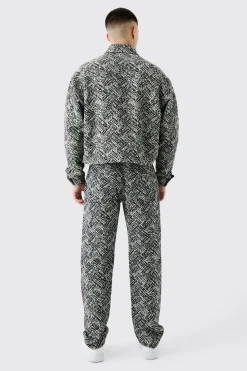 boohooMAN Boxy Fit Fabric Interest Tapestry Jacket | UK| Coats & Jackets