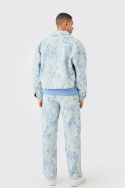 boohooMAN Boxy Fit Fabric Interest Distressed Denim Jacket | UK| Coats & Jackets