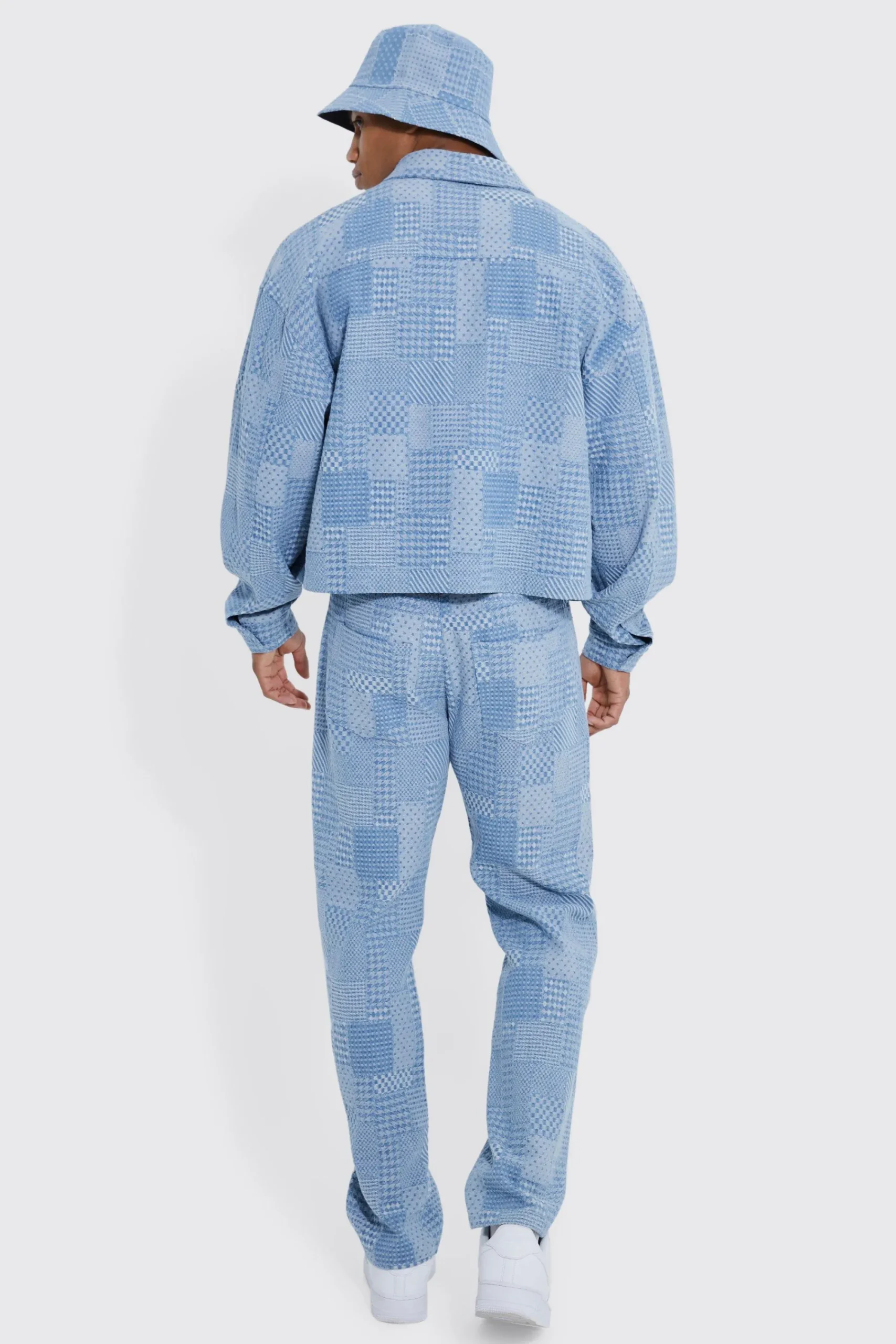 boohooMAN Boxy Fit Fabric Interest Denim Jacket And Jeans | UK| Sets & Co-Ords