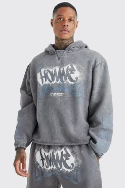 boohooMAN Boxy Fit Homme Graffiti Print Tracksuit | UK| Tracksuits