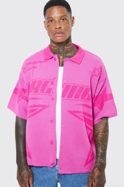 Boxy Fit Knitted Moto Shirt | UK^boohooMAN New
