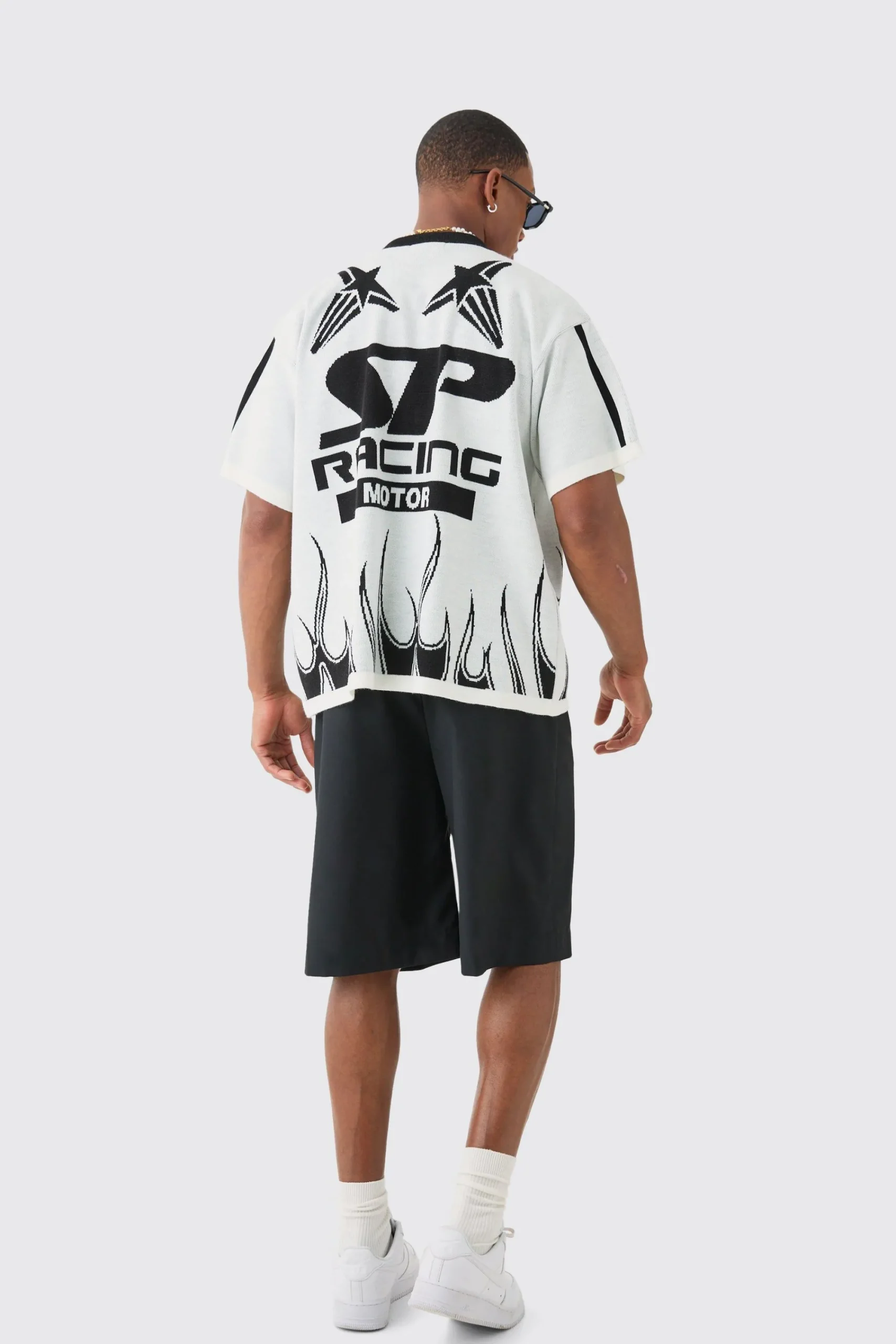 boohooMAN Boxy Fit Knitted Moto Shirt | UK| Shirts