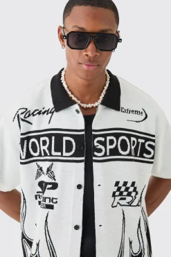 boohooMAN Boxy Fit Knitted Moto Shirt | UK| Shirts