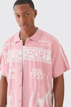 boohooMAN Boxy Fit Knitted Moto Shirt | UK| Shirts