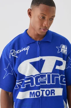 boohooMAN Boxy Fit Knitted Moto Shirt | UK| Shirts|Knitwear