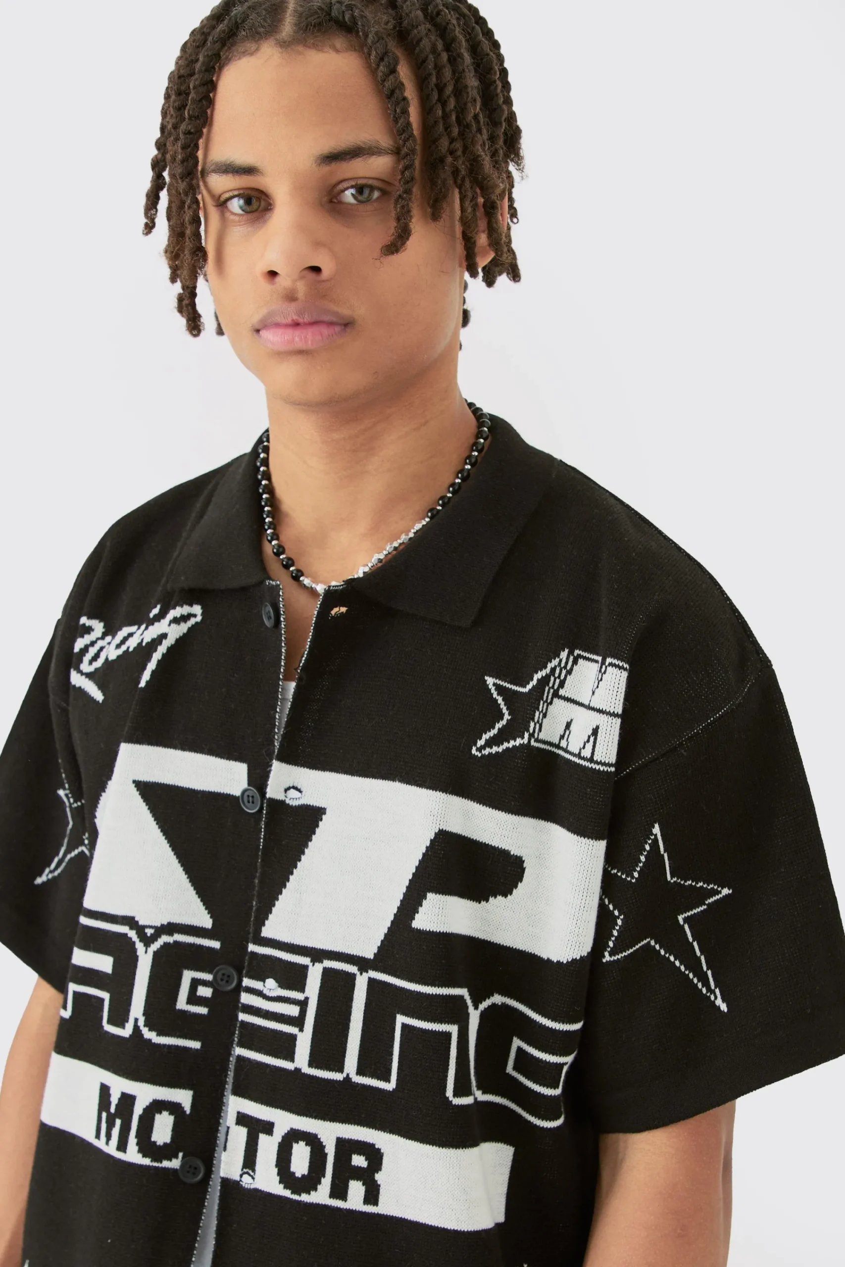 boohooMAN Boxy Fit Knitted Moto Shirt | UK| Shirts|Knitwear