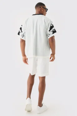 boohooMAN Boxy Fit Line Drawing Knitted Shirt | UK| Shirts|Knitwear