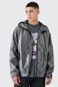 boohooMAN Boxy Fit Metallic Windbreaker | UK| Coats & Jackets