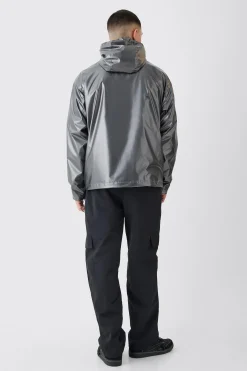 boohooMAN Boxy Fit Metallic Windbreaker | UK| Coats & Jackets