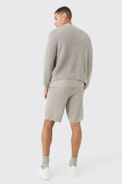 boohooMAN Boxy Fit Ribbed Fisherman Knit Cardigan | UK| Knitwear