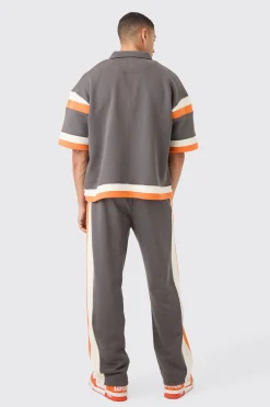 boohooMAN Boxy Fit Varsity Shirt Tracksuit | UK| Sets & Co-Ords|Tracksuits