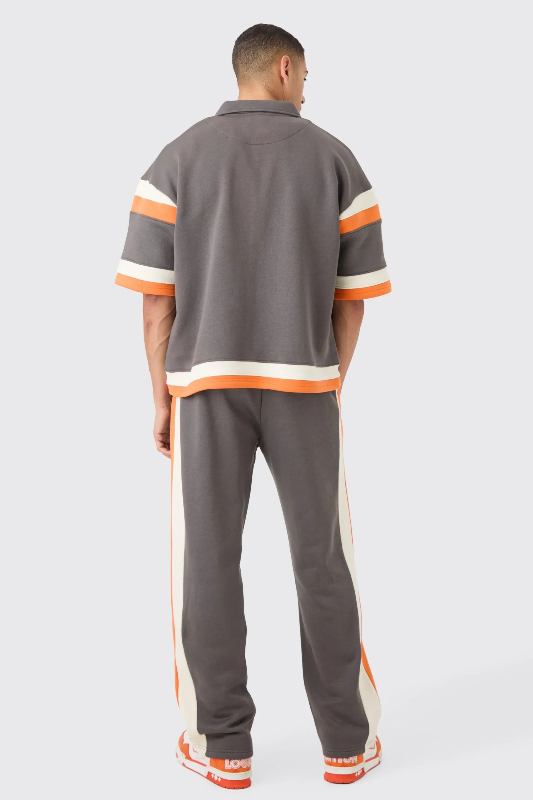 boohooMAN Boxy Fit Varsity Shirt Tracksuit | UK| Sets & Co-Ords|Tracksuits