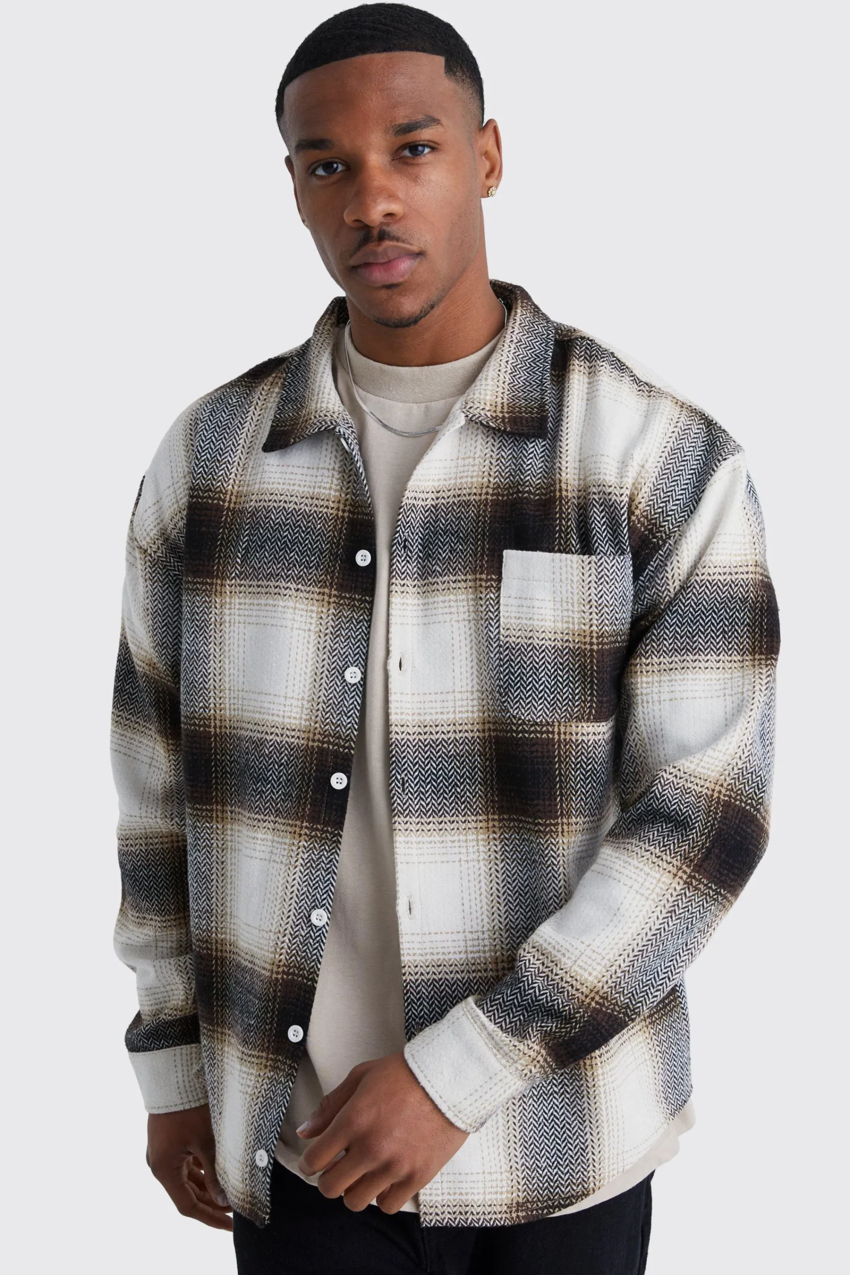 boohooMAN Boxy Flannel Check Shirt | UK| Shirts