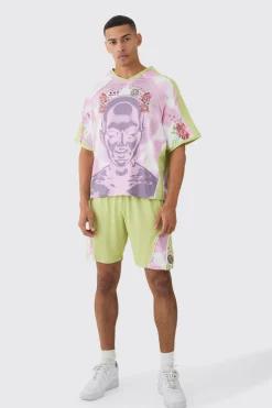 boohooMAN Boxy Floral Embroidered Football T-shirt & Short Set | UK| Sets & Co-Ords|Tracksuits