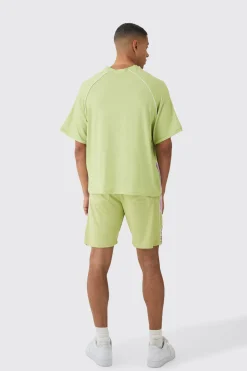 boohooMAN Boxy Floral Embroidered Football T-shirt & Short Set | UK| Sets & Co-Ords|Tracksuits