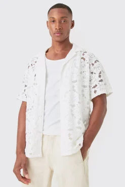 boohooMAN Boxy Floral Lace Shirt | UK| Shirts
