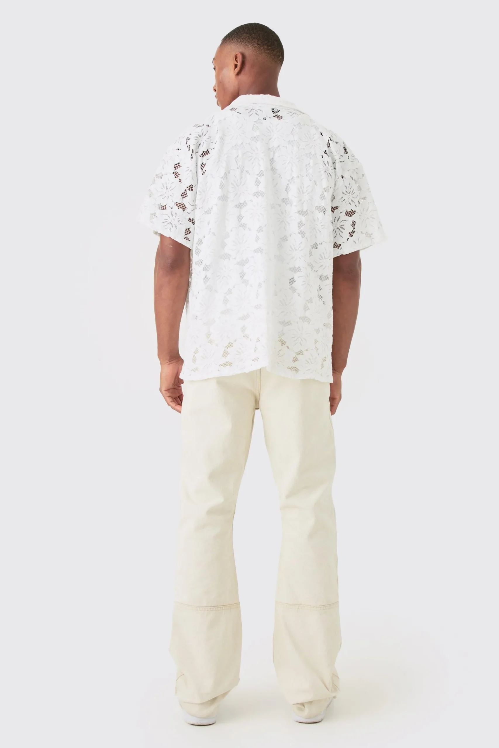 boohooMAN Boxy Floral Lace Shirt | UK| Shirts