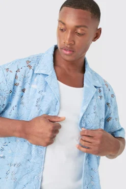 boohooMAN Boxy Floral Lace Shirt | UK| Shirts