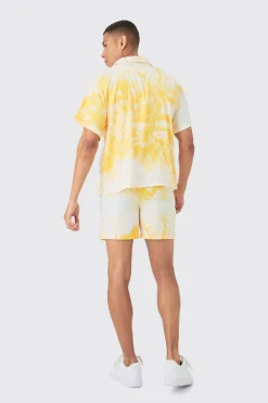 boohooMAN Boxy Floral Short Sleeve Satin Shirt & Short Set | UK| Sets & Co-Ords