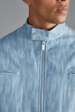 boohooMAN Boxy Funnel Neck Biker Jacket | UK| Coats & Jackets