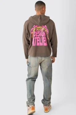 boohooMAN Boxy Graphic Knit Hoodie | UK| Knitwear