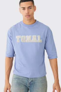 Boxy Half Sleeve Borg Applique T-shirt | UK^boohooMAN New