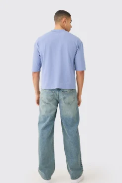 Boxy Half Sleeve Borg Applique T-shirt | UK^boohooMAN New