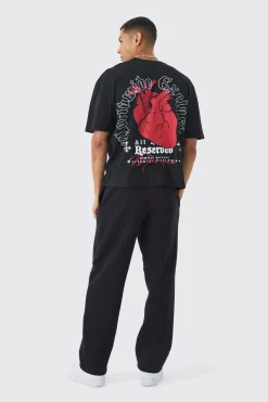 Boxy Heart Renaissance Large Scale Back Print T-Shirt | UK^boohooMAN New