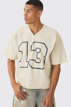 boohooMAN Boxy Heavyweight Ribbed Washed V Neck Sweatshirt | UK| Hoodies & Sweatshirts