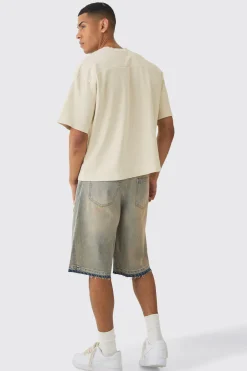 boohooMAN Boxy Heavyweight Ribbed Washed V Neck Sweatshirt | UK| Hoodies & Sweatshirts