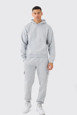 boohooMAN Boxy Hooded Cargo Tracksuit | UK| Tracksuits