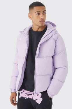 boohooMAN Boxy Hooded Puffer With Half Placket | UK| Coats & Jackets