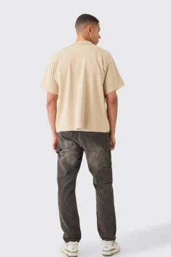 boohooMAN Boxy Jacquard Knit Rose Detail Shirt In | UK| Shirts